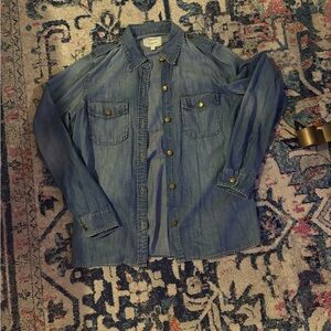 Current/Elliott Blue Denim Shirt